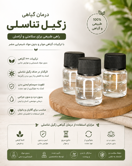 رفع زگیل تناسلی با محصول گیاهی فقط یکبار استفاده